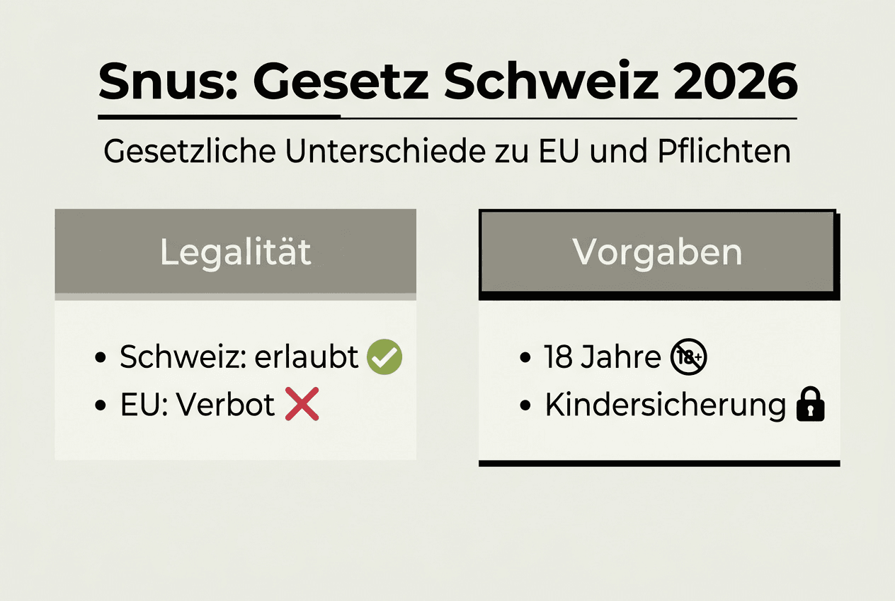 Übersicht: Snus – rechtliche Rahmenbedingungen und Vorschriften in der Schweiz