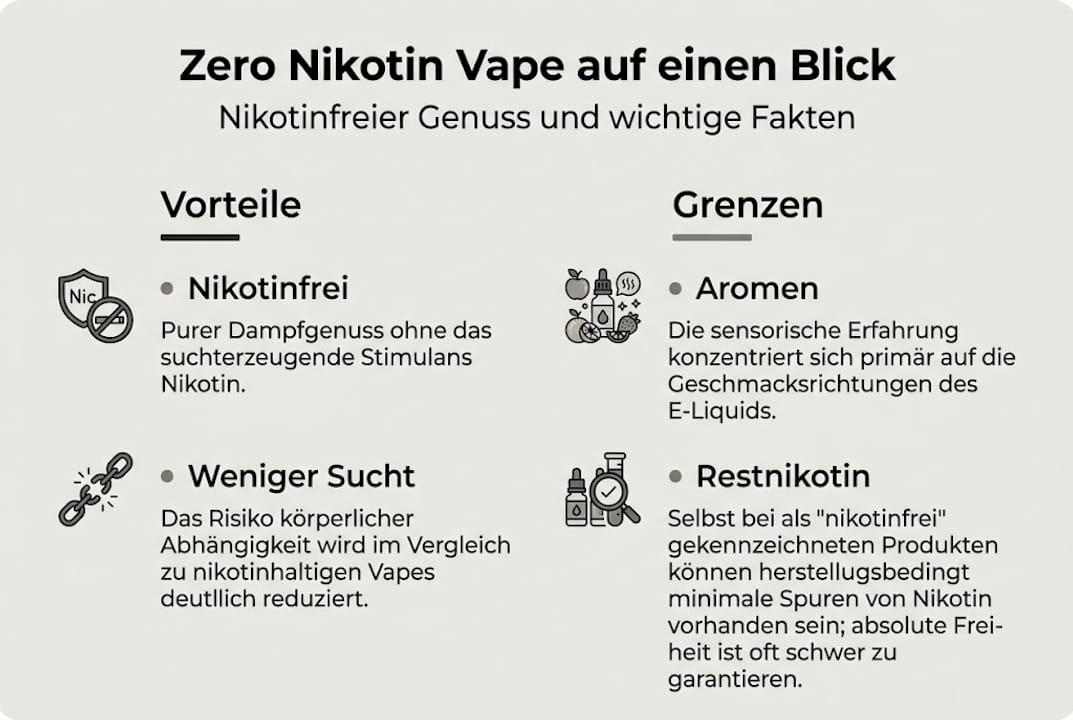 Infografik: Chancen und Grenzen von nikotinfreien Vapes