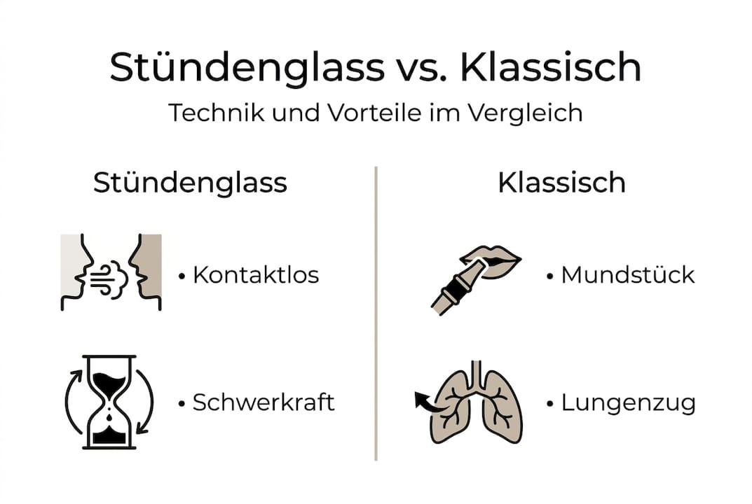 In dieser Infografik werden Stündenglass und herkömmliche Systeme gegenübergestellt.