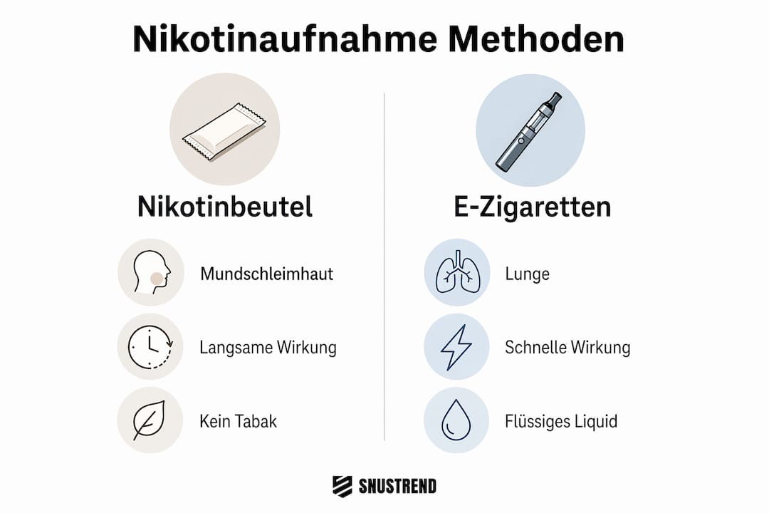 Infografik: Verschiedene Wege der Nikotinaufnahme im Vergleich