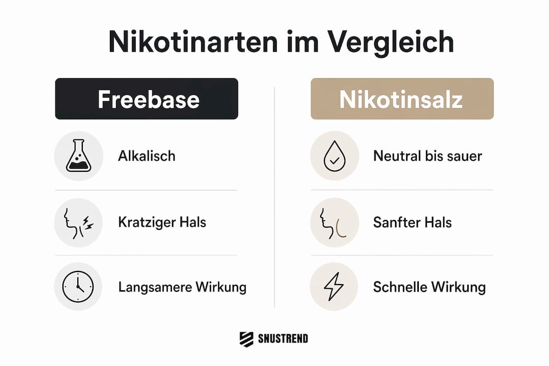 Infografik: Nikotinsalz vs. Freebase im direkten Vergleich