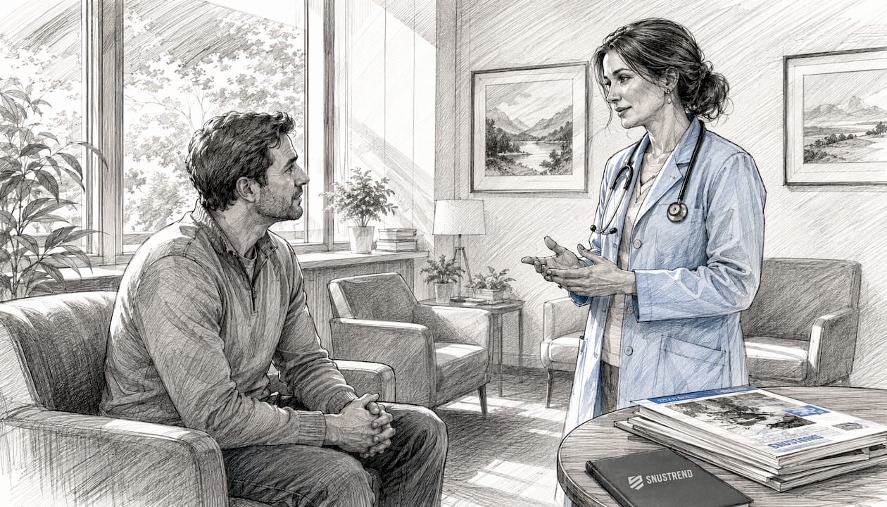 Eine Ärztin unterstützt ihre Patienten dabei, mit dem Rauchen aufzuhören und begleitet sie während des Nikotinentzugs.