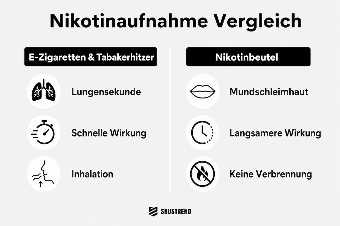 Grafische Übersicht: Wie viel Nikotin nimmt man mit unterschiedlichen Produkten tatsächlich auf?