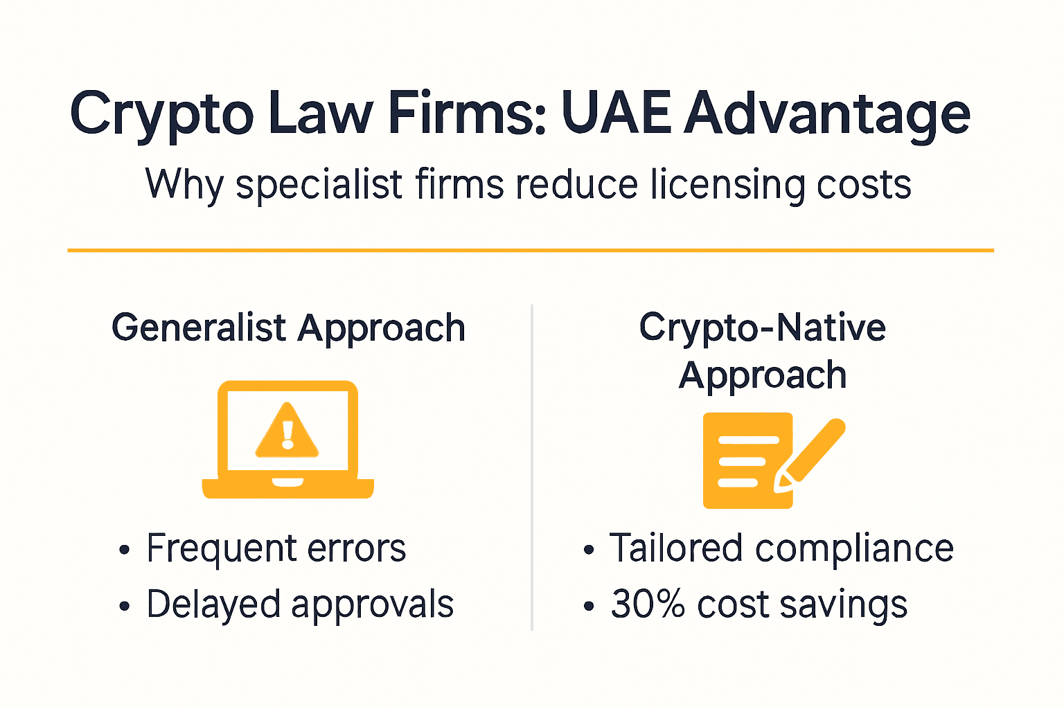 Infographic comparing legal approaches for UAE crypto licensing