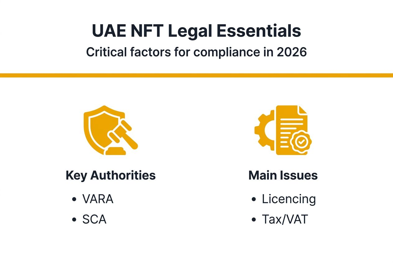Infographic outlining UAE NFT legal requirements