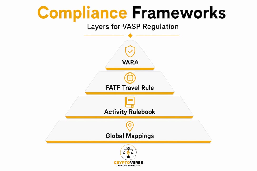 Infographic showing UAE compliance framework hierarchy