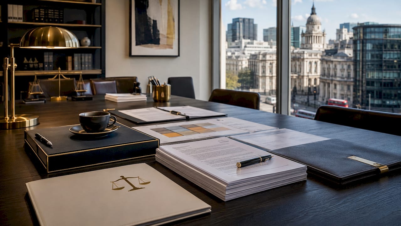 Close-up of regulatory documents and compliance binders