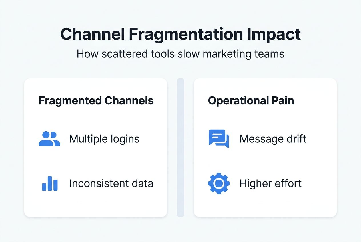 Infographic about effects of fragmented marketing channels