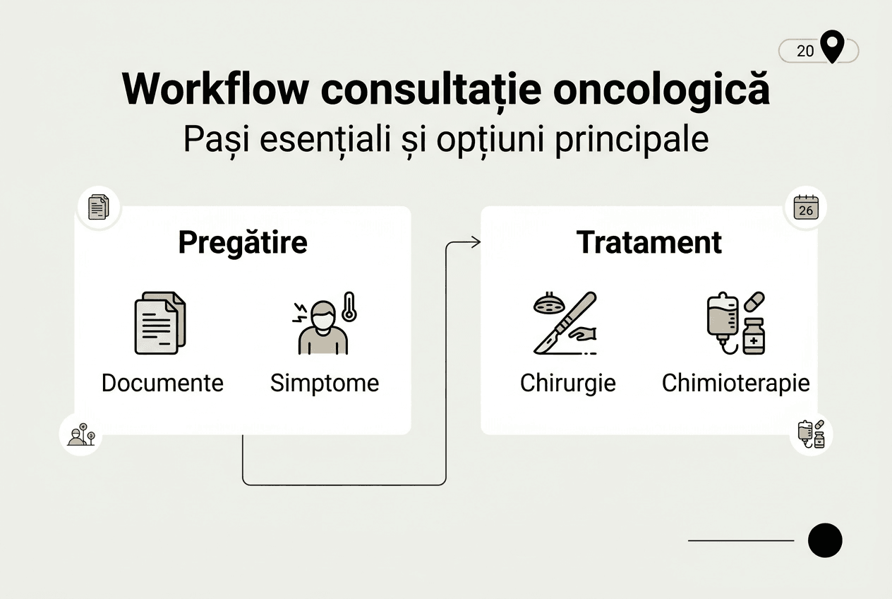 Infografic: etapele esențiale ale unei consultații oncologice