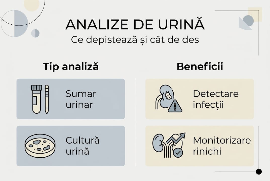 Infografic: ce tipuri de analize ale urinei există și de ce sunt importante
