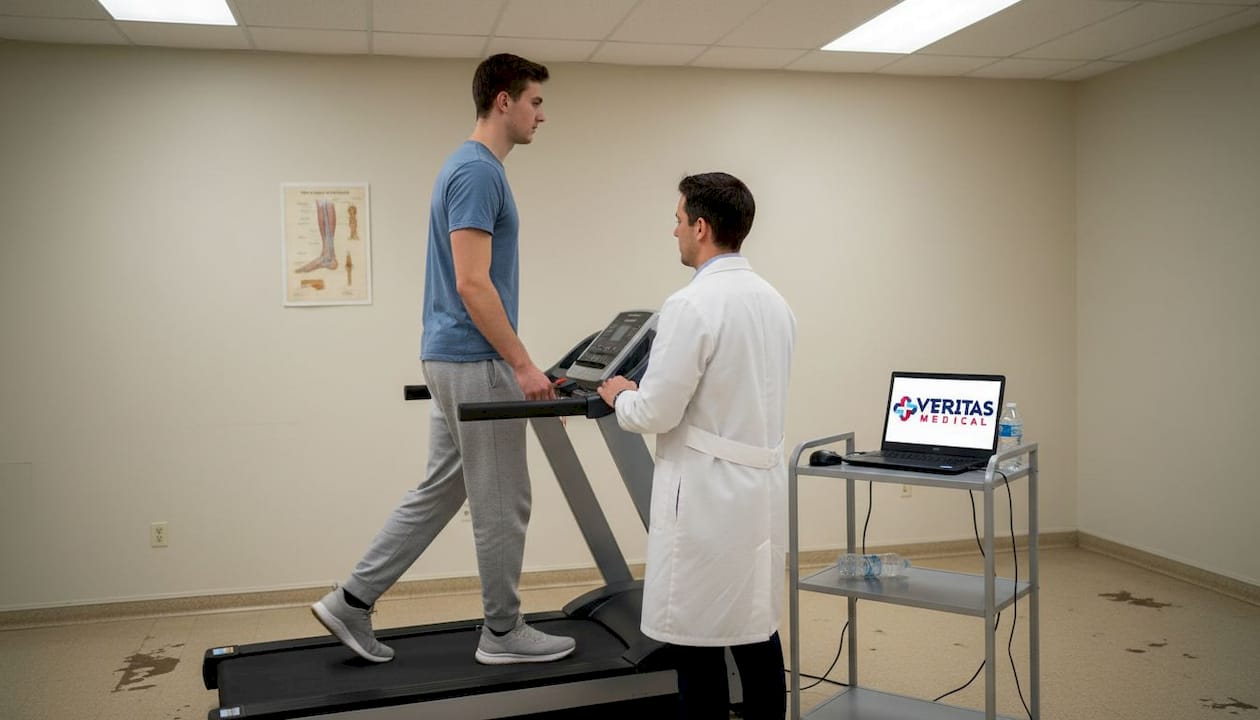 Evaluare biomecanică a mersului realizată de medicul ortoped