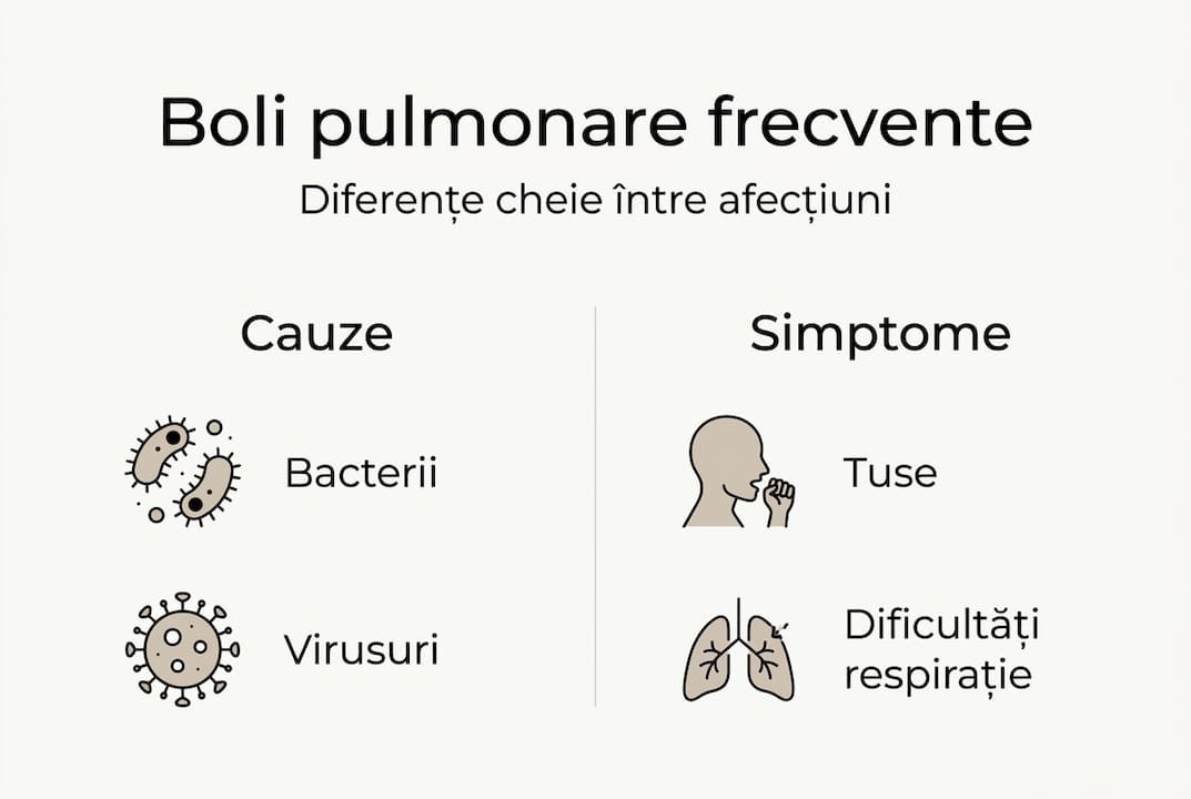 Infografic: cele mai frecvente afecțiuni pulmonare și factorii care le declanșează