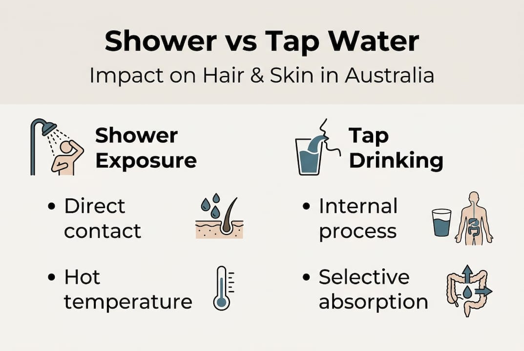 Infographic showing shower and tap differences