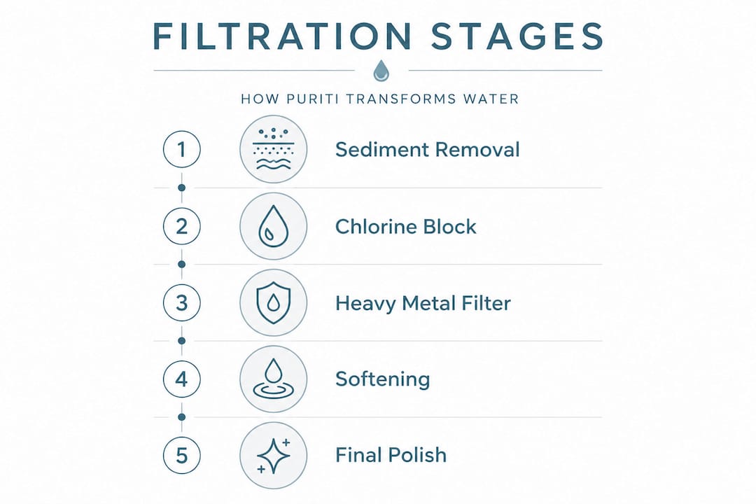 Infographic shows multi-stage filtration steps