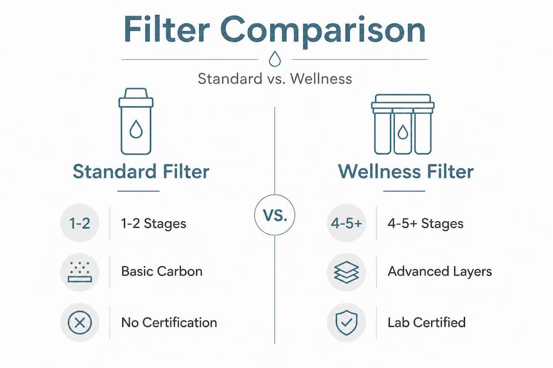 Infographic comparing filter types and features