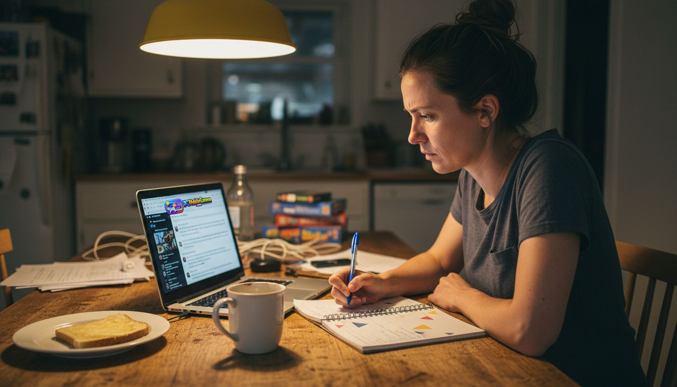 Person checking game forums for cheat codes