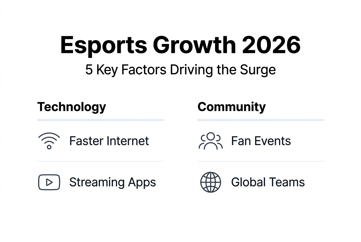 Infographic on five esports growth factors