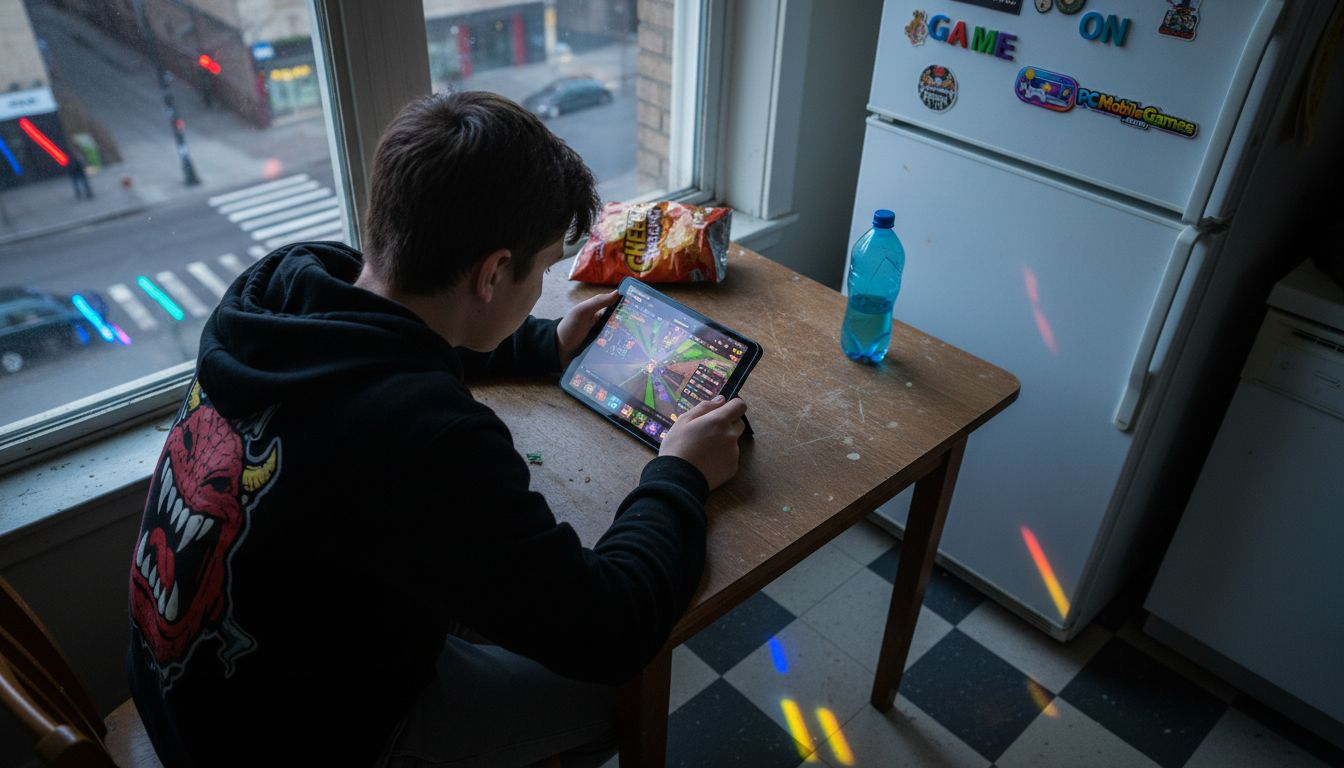 Player competing in a mobile esports game