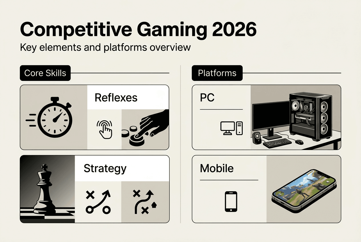Infographic showing skills and platforms in gaming