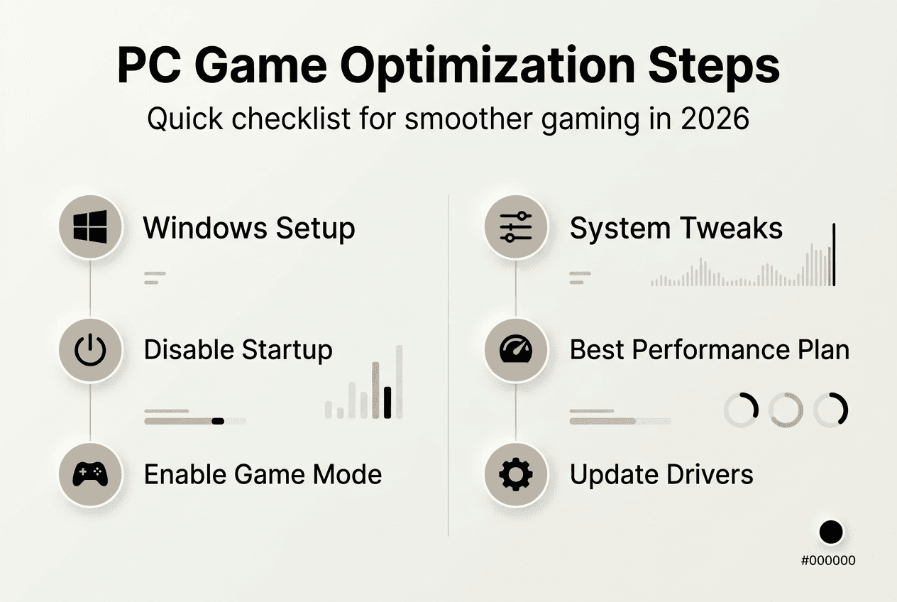 Infographic with key steps for game optimization