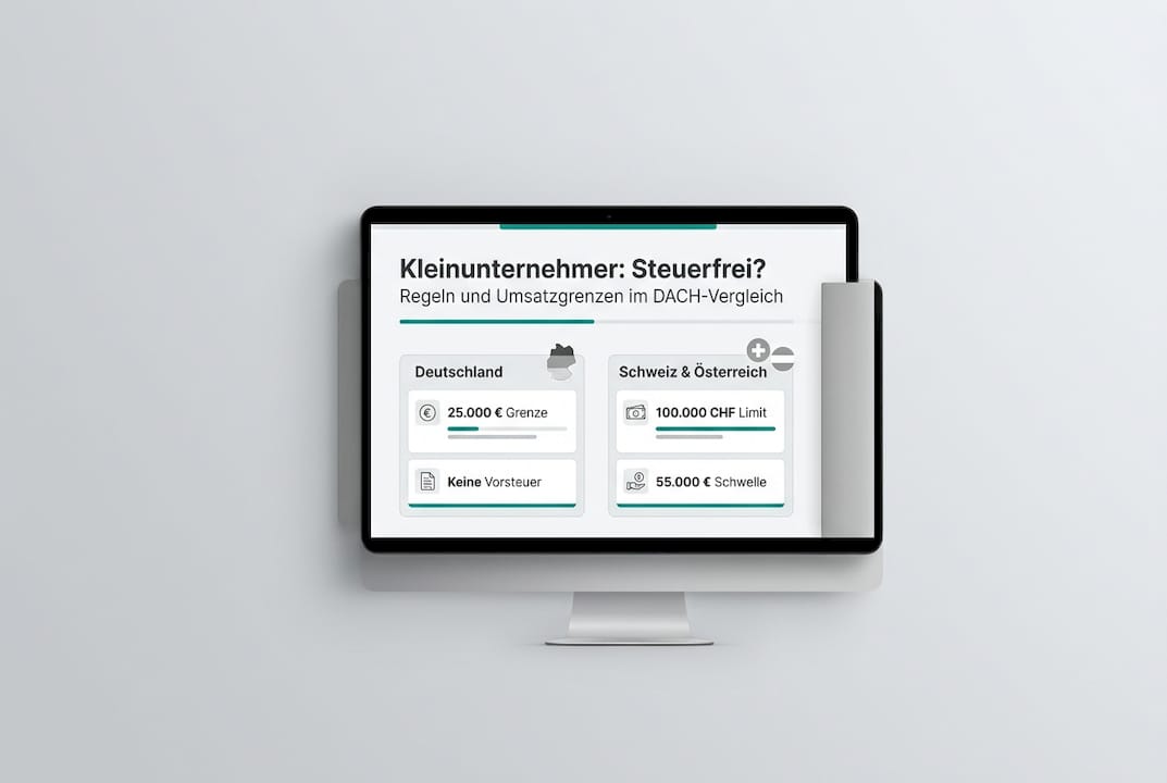Übersicht der Umsatzschwellen in Deutschland, Österreich und der Schweiz – kompakt als Infografik dargestellt