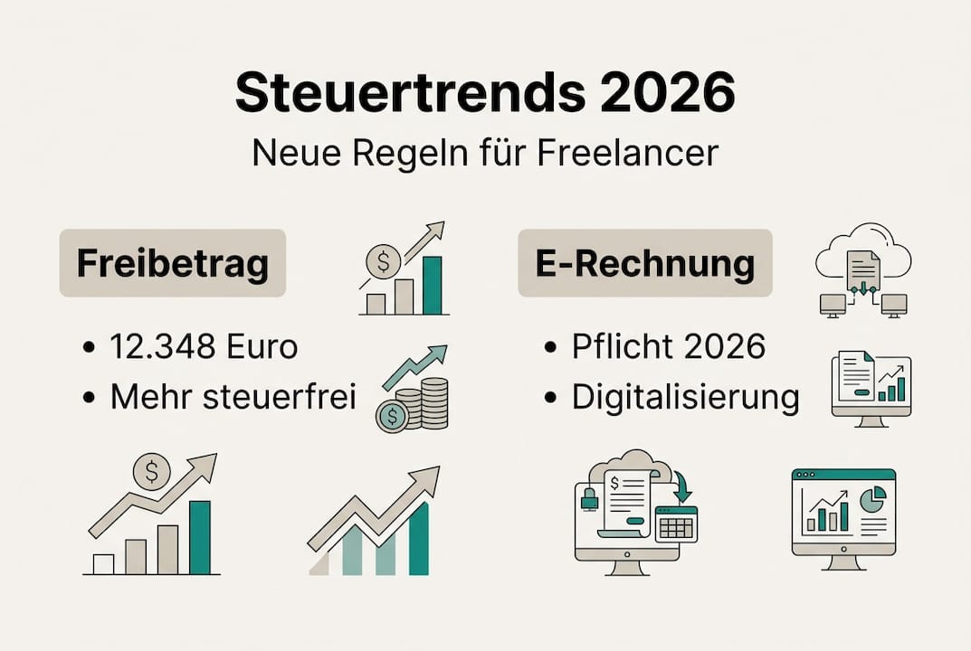 Infografik: Steuerliche Entwicklungen und Trends 2026 auf einen Blick