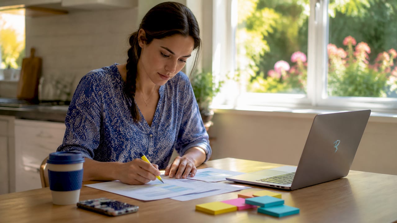 Developer reviewing customer requirements paperwork