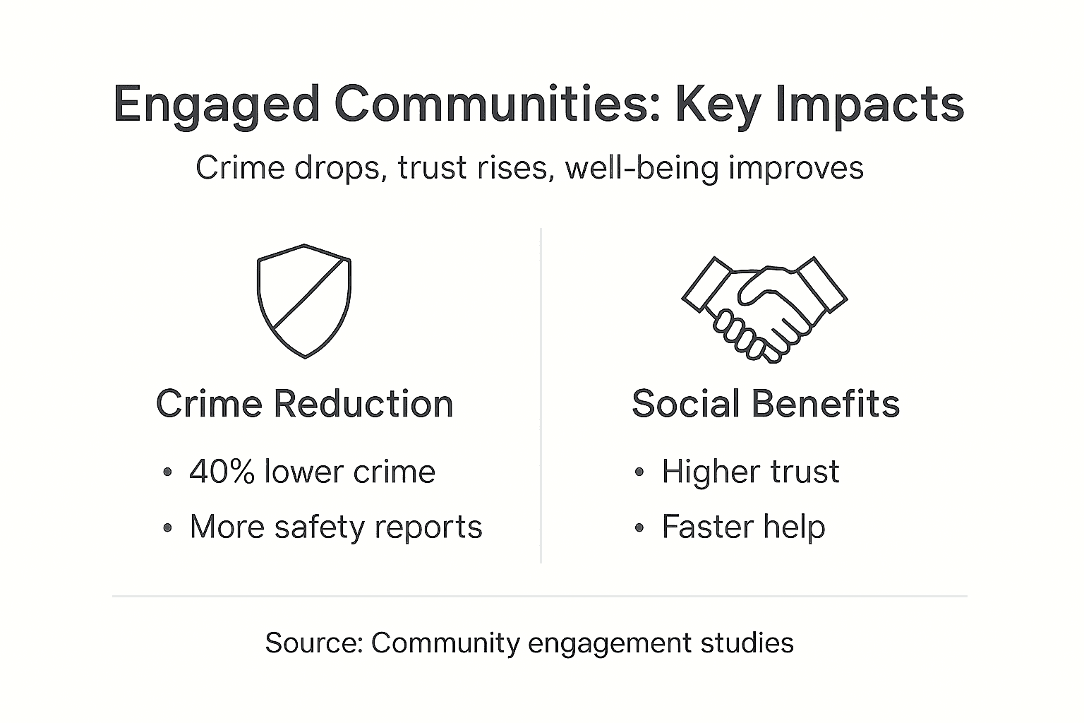 Infographic showing community crime and trust stats
