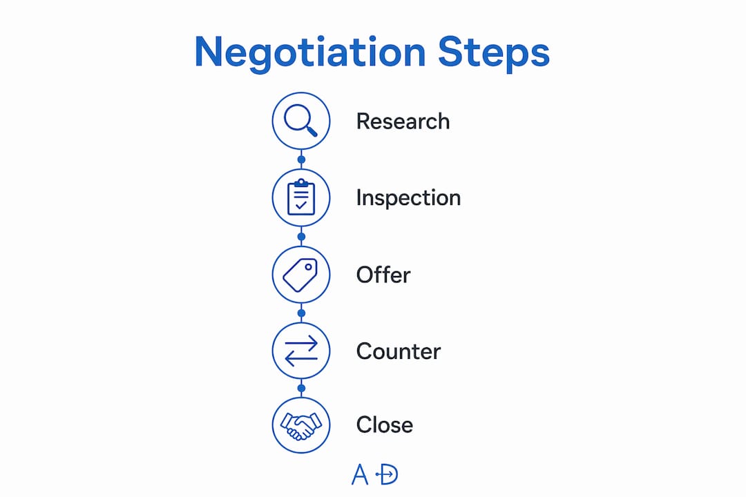 Infographic showing used car negotiation steps