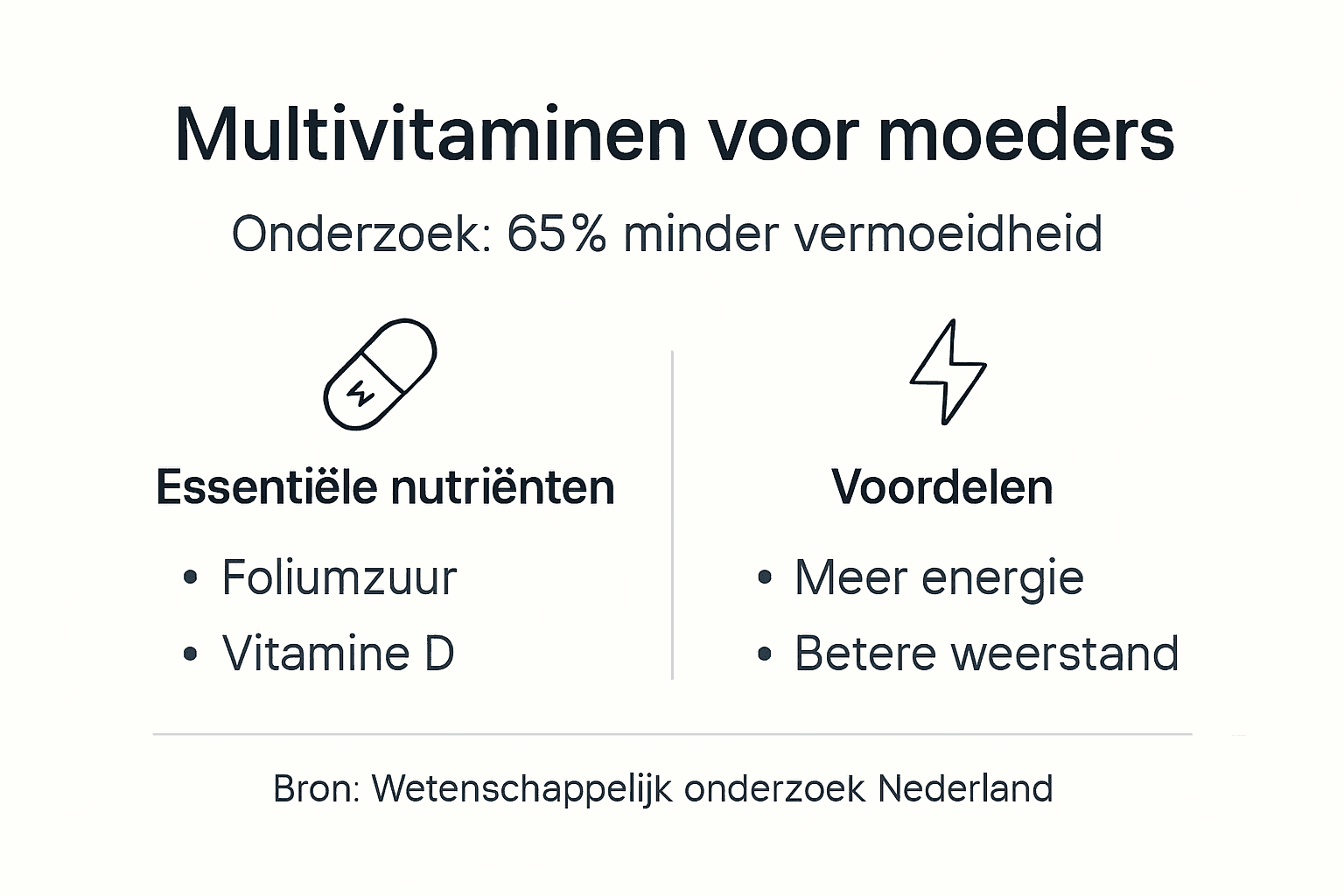 Infographic: Onderzoek naar het gebruik van multivitaminen onder moeders