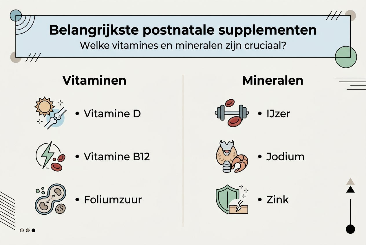 Infographic: welke vitamines en mineralen zijn belangrijk na de bevalling?