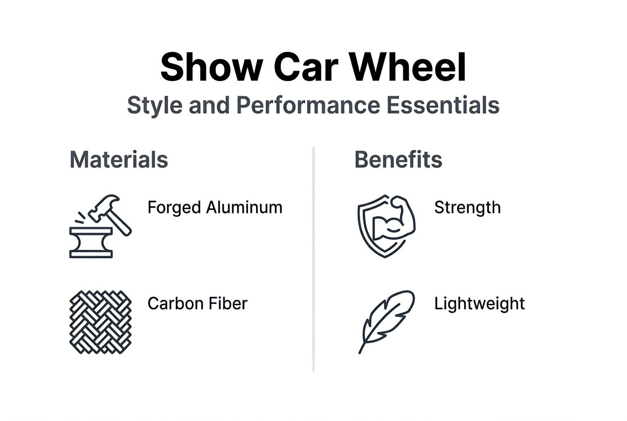 Infographic with wheel materials and benefits overview