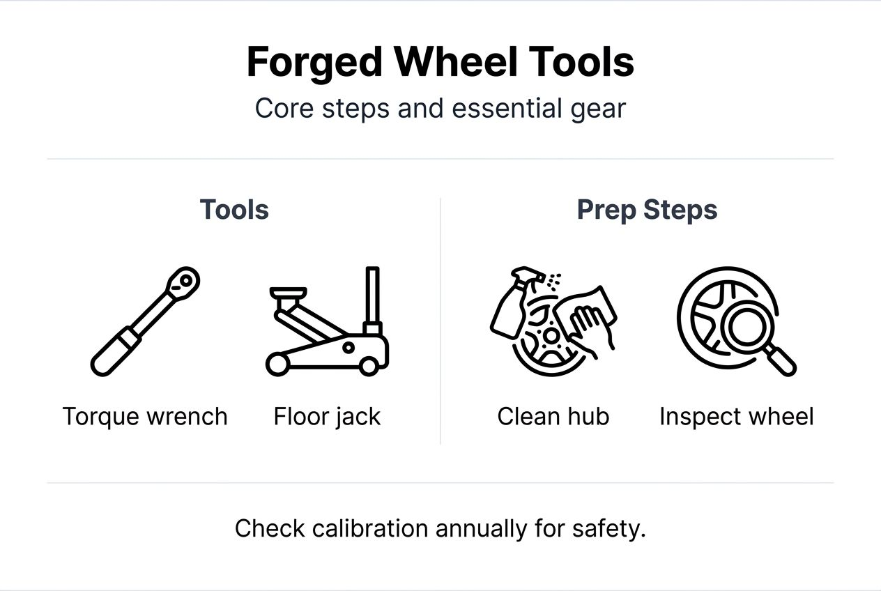 Infographic displaying forged wheel tool checklist