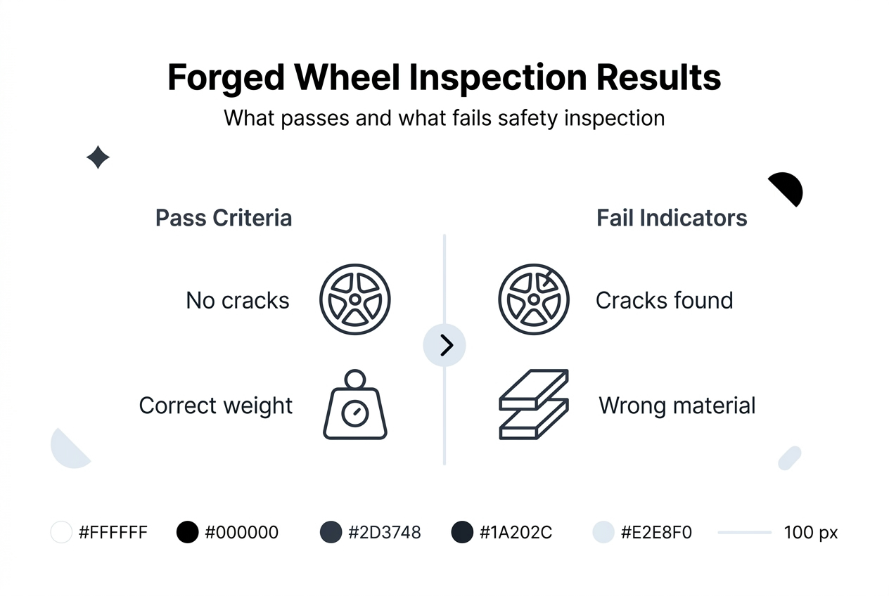 Infographic showing forged wheel inspection outcomes