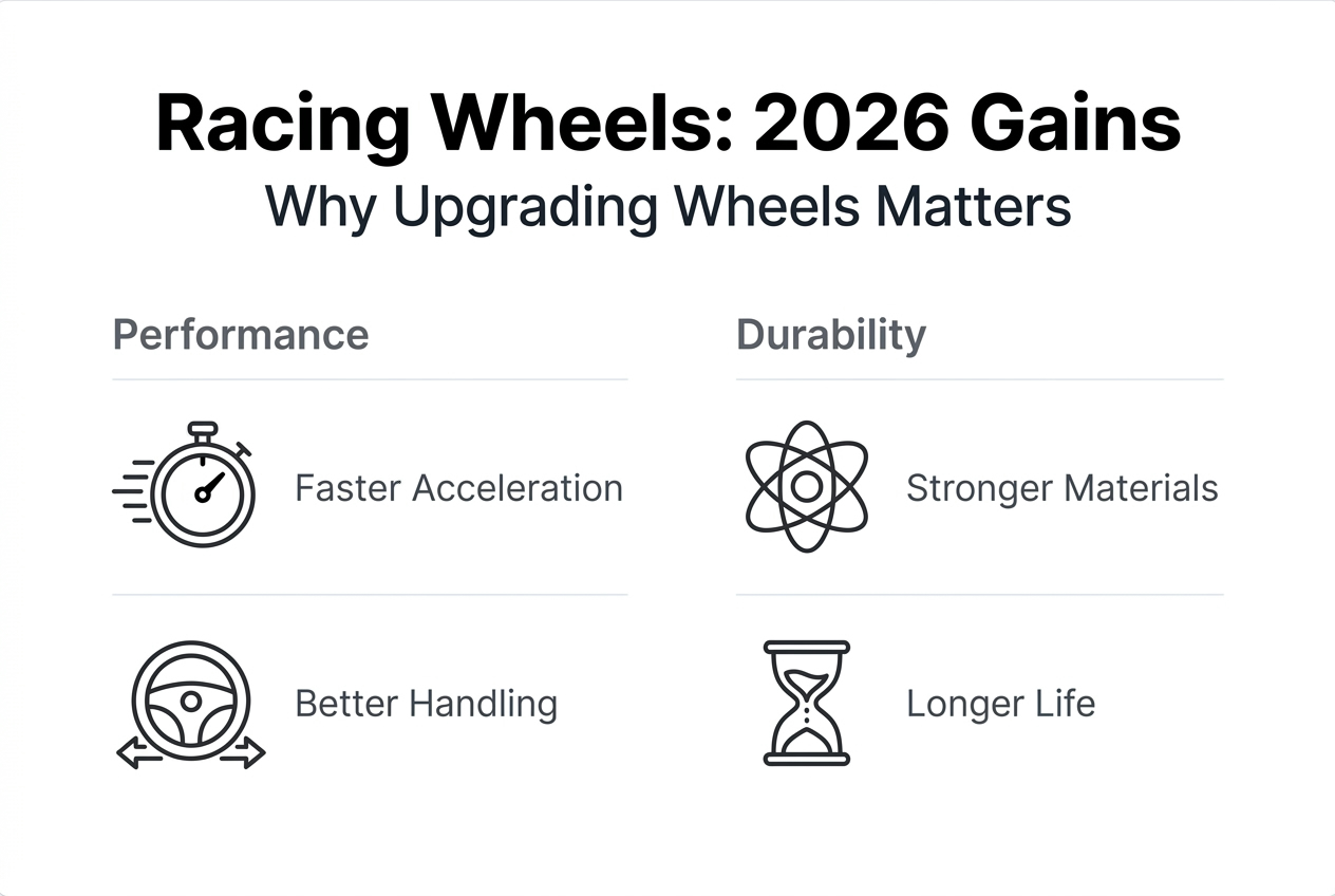 Infographic summarizing racing wheel performance and durability