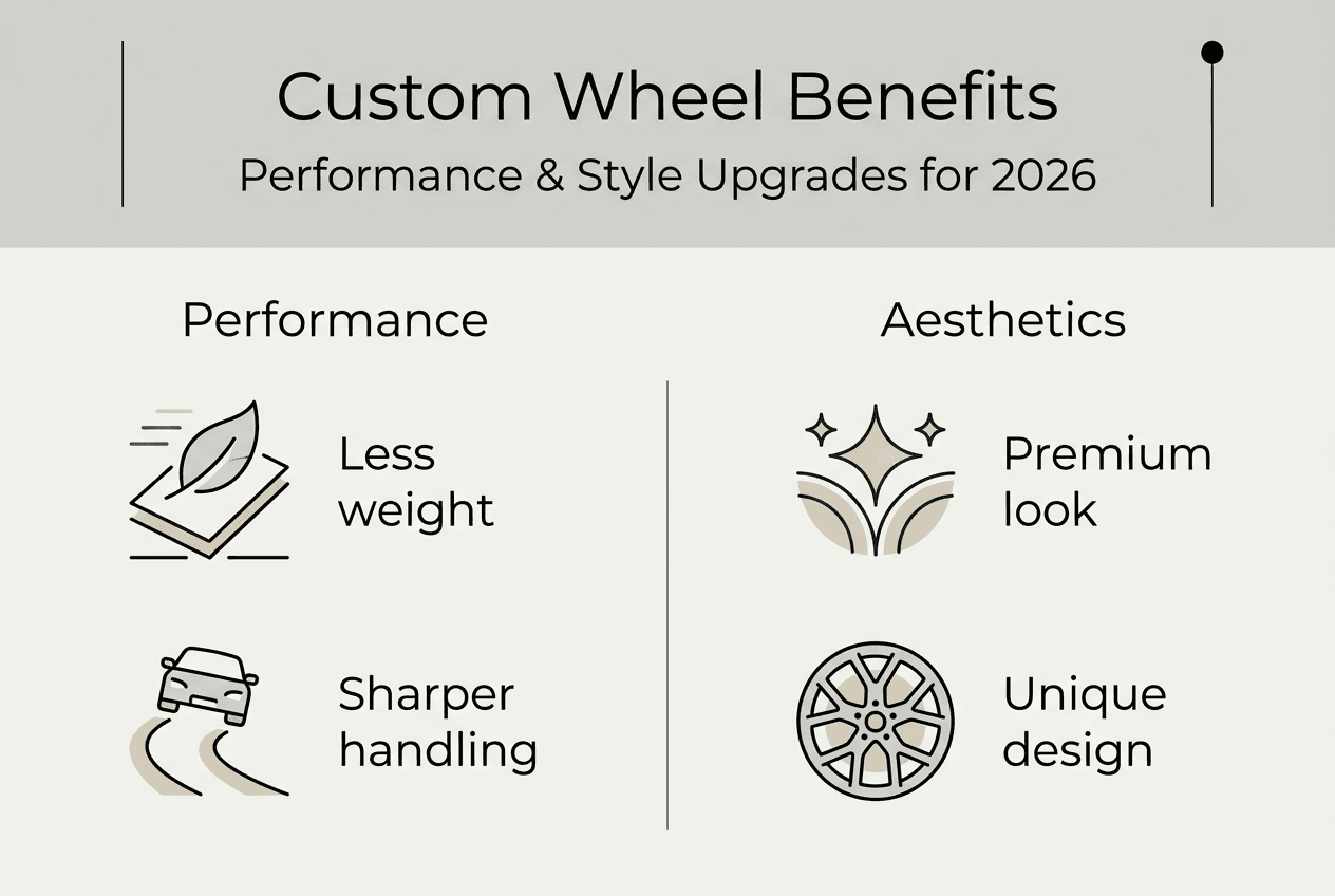 Infographic custom wheel benefits performance aesthetics