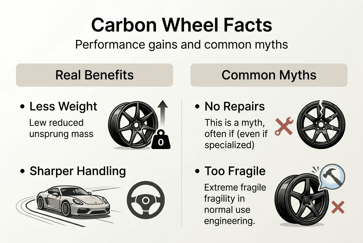 Infographic highlights benefits and myths of carbon fiber wheels