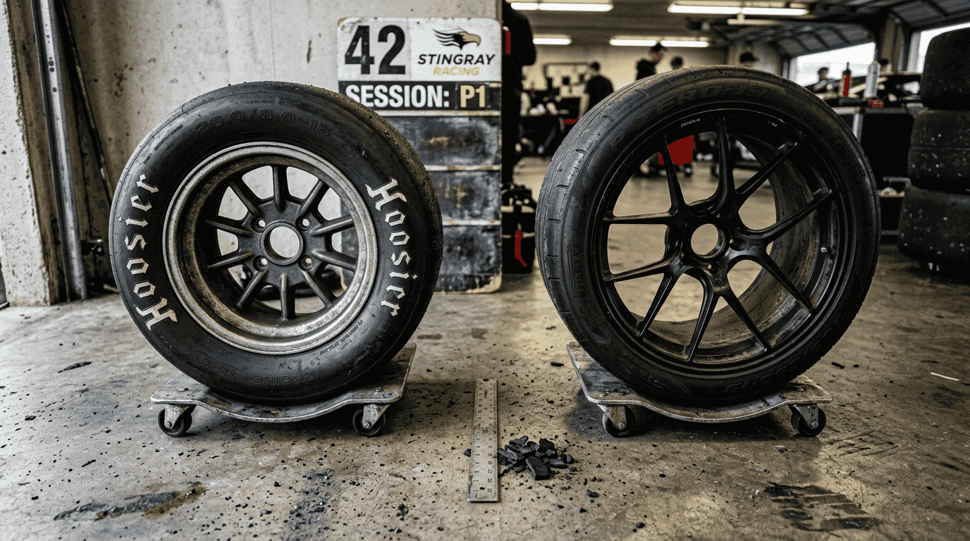 Comparing racing wheel and tire sidewalls