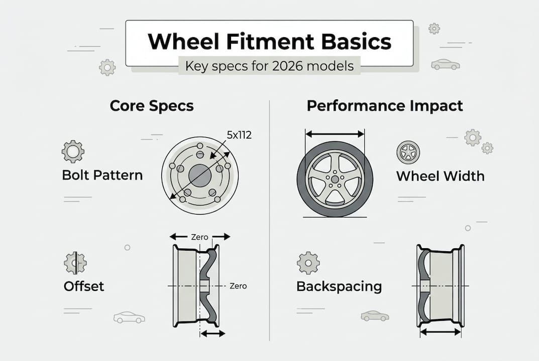 Infographic explaining wheel fitment basics