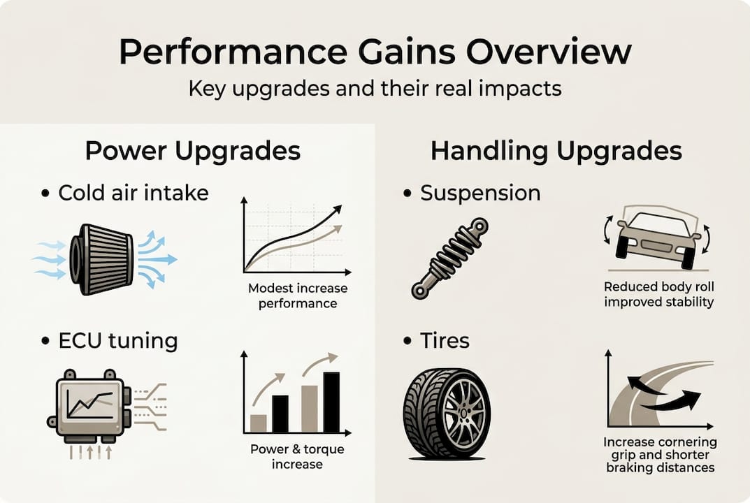 Infographic summarizing performance upgrade gains