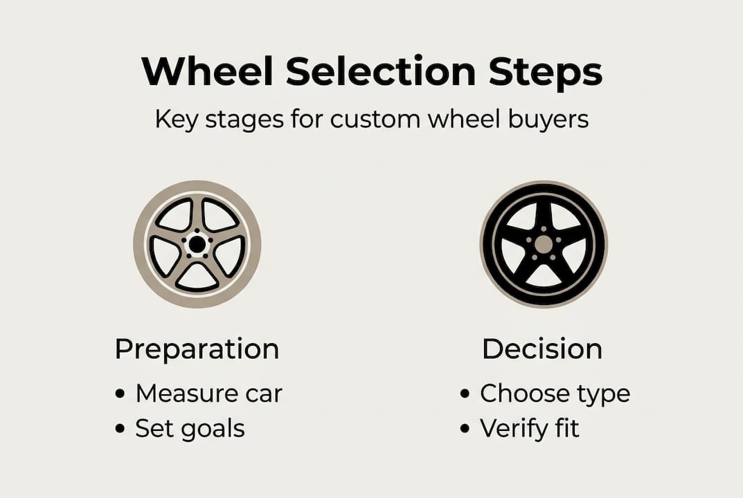 Infographic of custom wheel buying steps