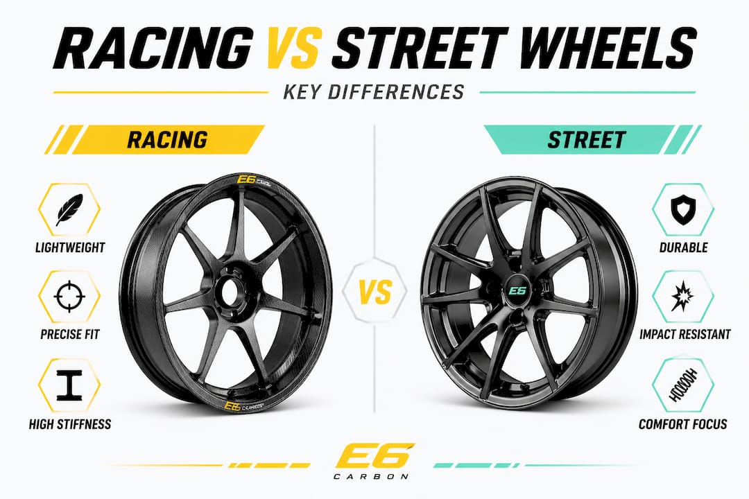 Infographic comparing racing and street wheels