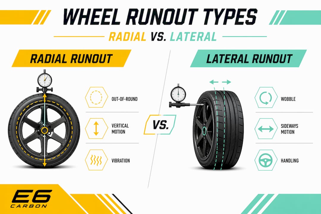 Infographic comparing radial and lateral wheel runout