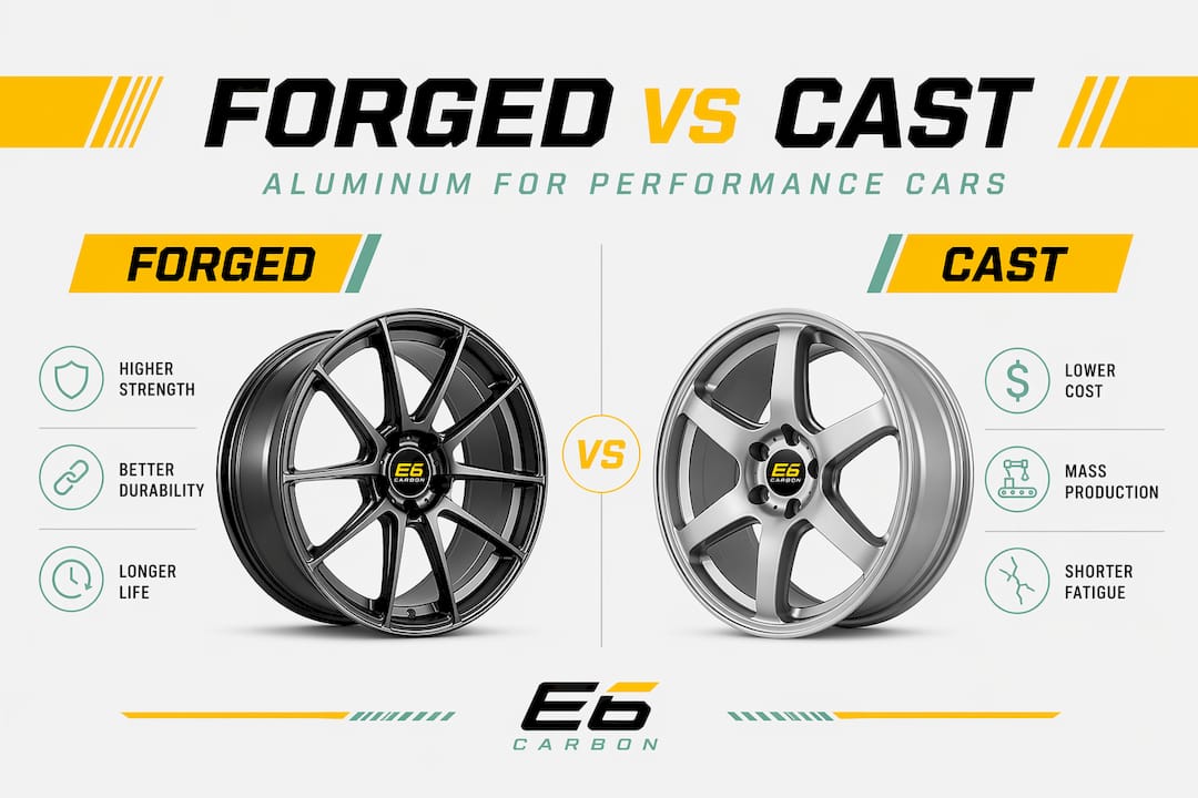 Infographic comparing forged and cast aluminum