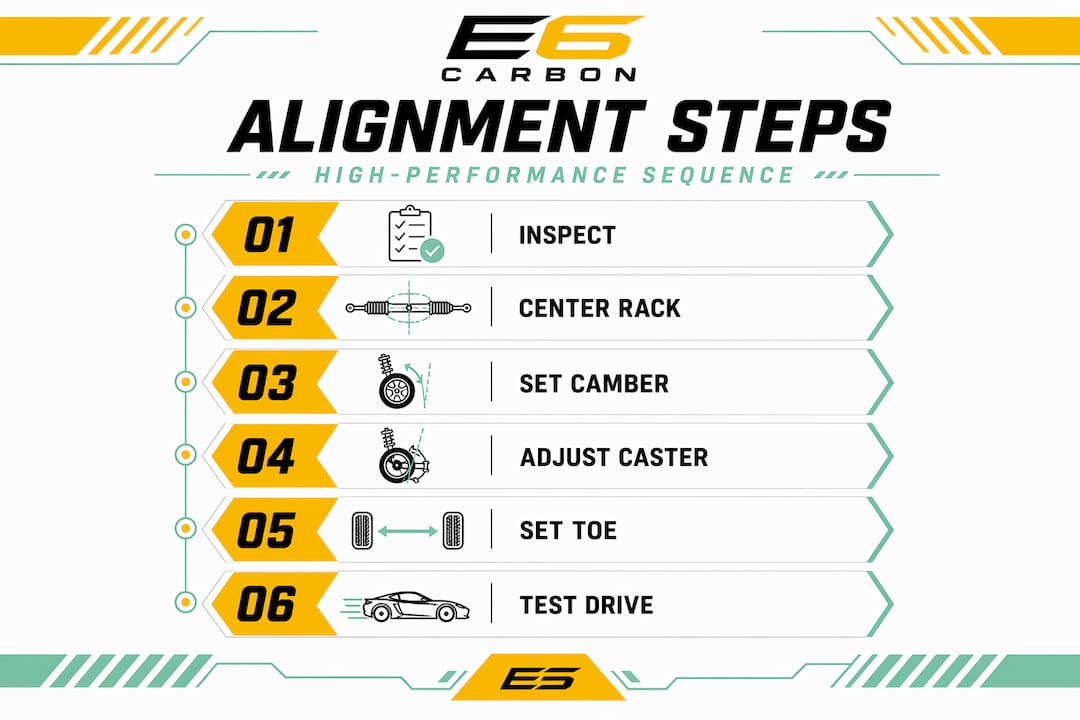 Infographic showing six alignment steps in sequence