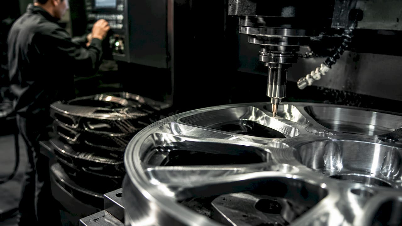 CNC machining forged aluminum wheel