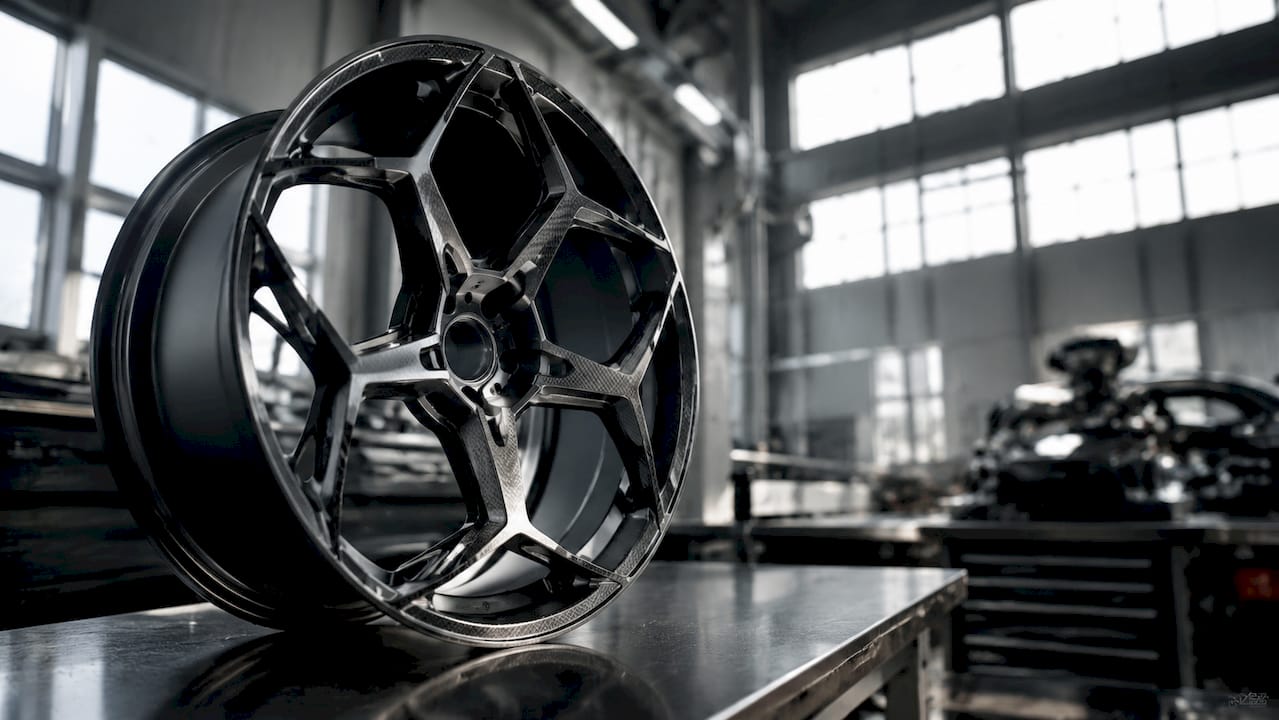 Forged monoblock wheel texture and grain close-up