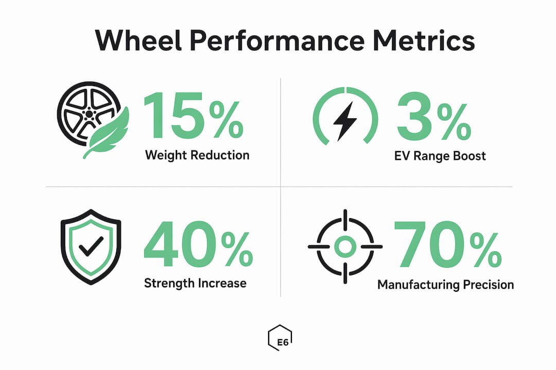 Infographic showing advanced manufacturing benefits for wheels