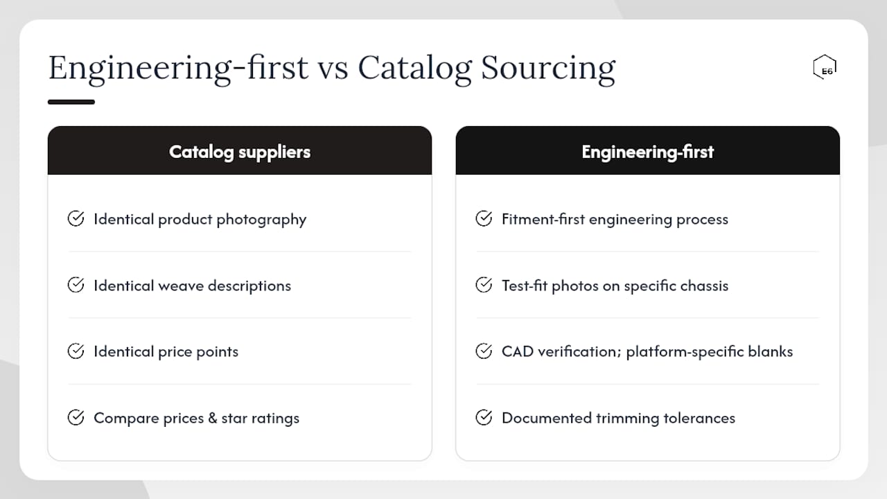 The case for engineering-first carbon fiber sourcing — overview diagram