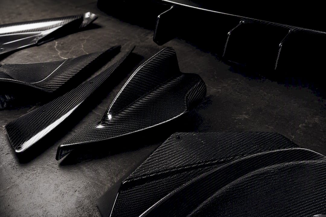 2x2 twill carbon fiber aero components close-up